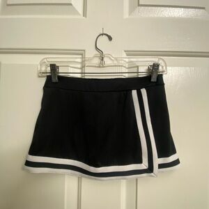 Black Tennis Skirt with White Stripes